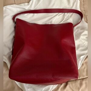 GAP Red Leather Bucket Tote